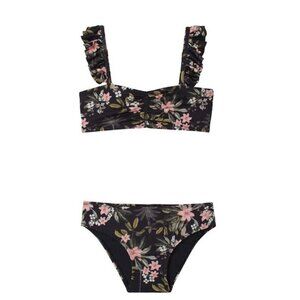 Pilyq Kids Bikini - Black with Pink Floral